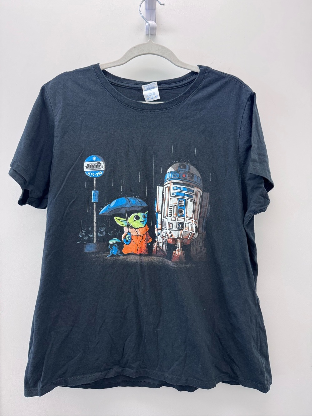 Port and Company Black Star Wars Graphic Tee with Blue & Green Accents